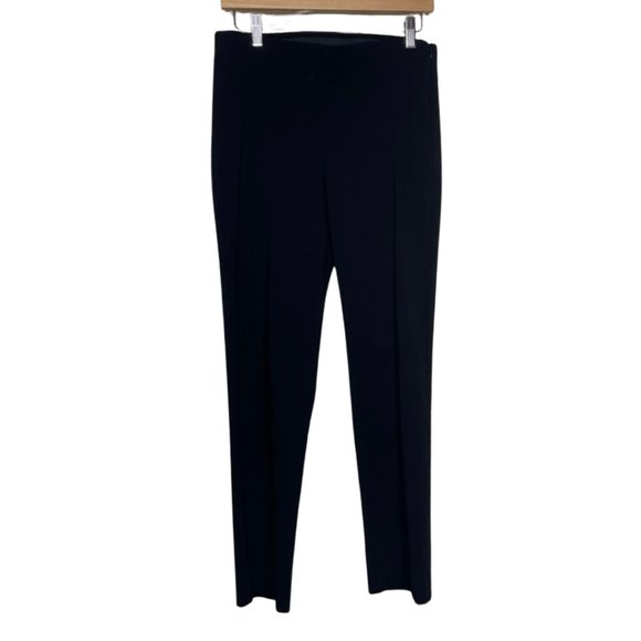 WHITE HOUSE BLACK MARKET | Black Stretchy Flat Front Slim Crop Pants | Size 8S - Picture 1 of 9